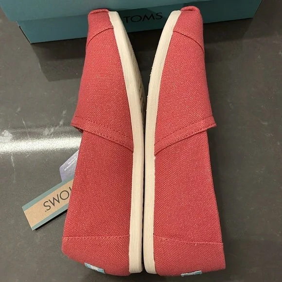 Toms Faded Rose Metallic Linen Alpargata Shoes NWT 8.5 - Picture 8 of 12